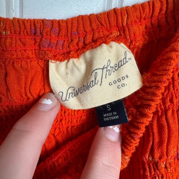 Universal Thread NWT red linen blend smocked sundress size small I26 - Picture 6 of 8